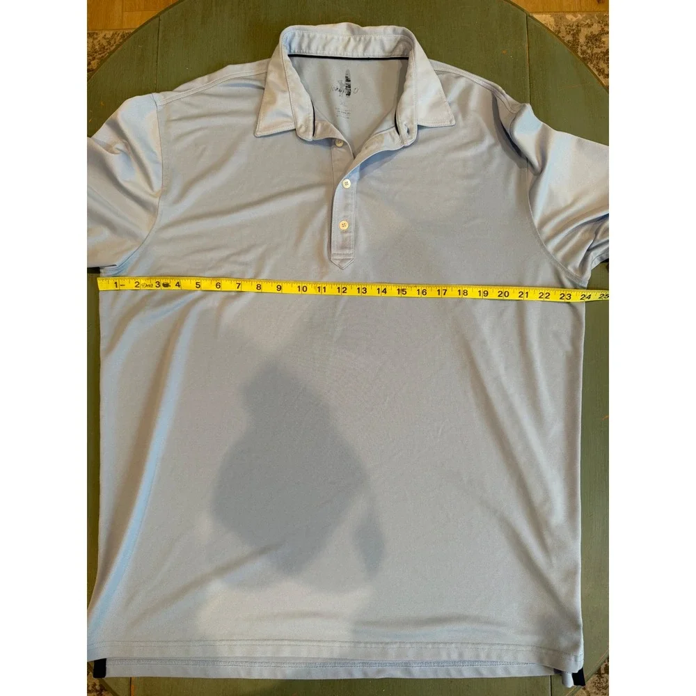 Johnnie-O Mens Gulf Blue Performance Polo Shirt XL JMPO1740 Ivanhoe Logo